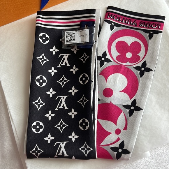 Louis Vuitton M77532 MONOGRAM MARBLES CLASSIC BANDEAU Midnight Fuchsia BNIB - Picture 3 of 8